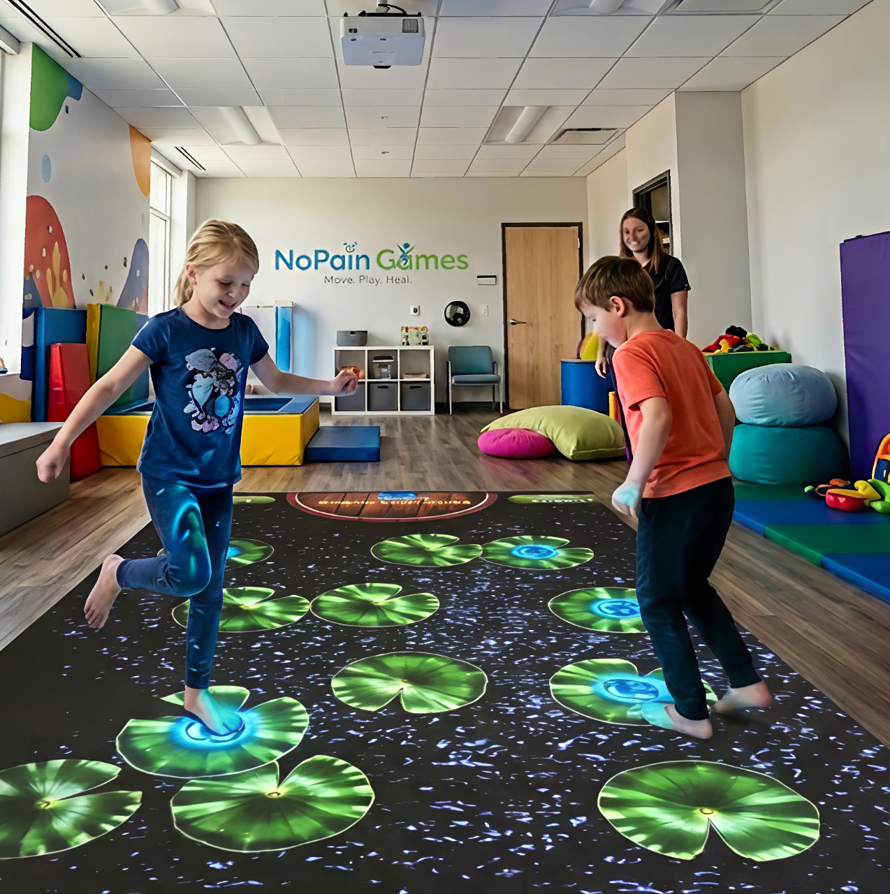 Interactive floor projection gaming system